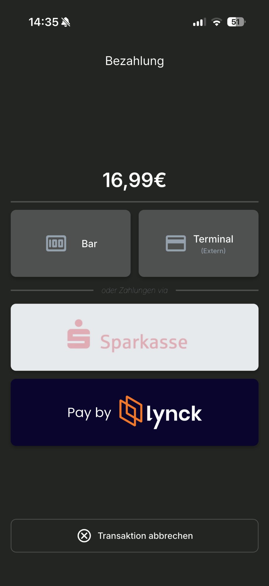 Kassensystem – Bezahlung