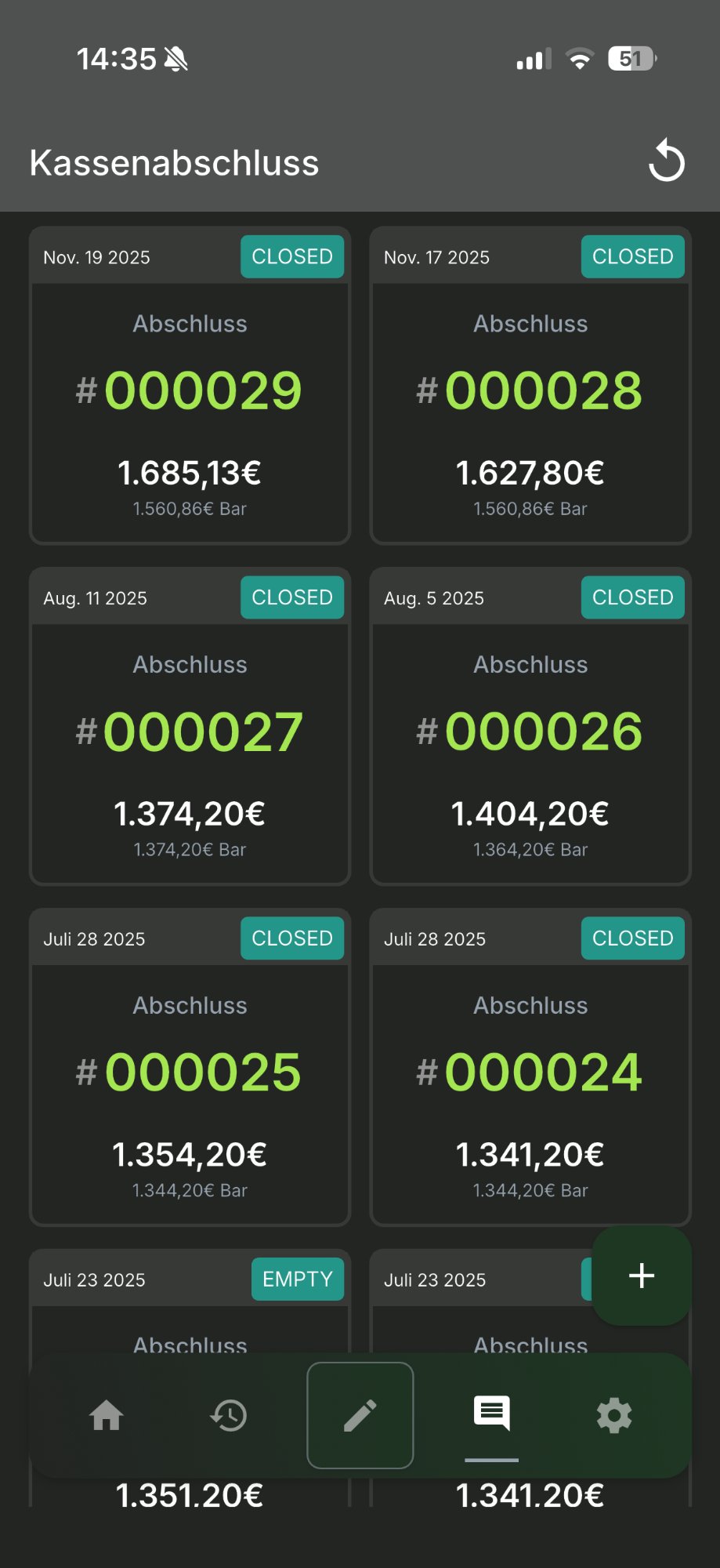 App – Kassenabschluss